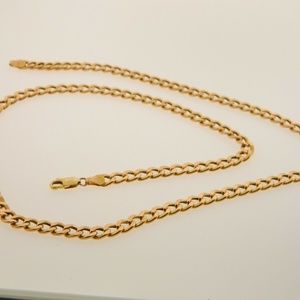10KT CUBAN LINK CHAIN ITALY 22 3/4 " HEAVY SOLID